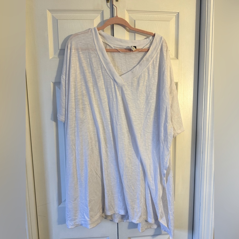 White Oversized Tee Swimsuit Cover